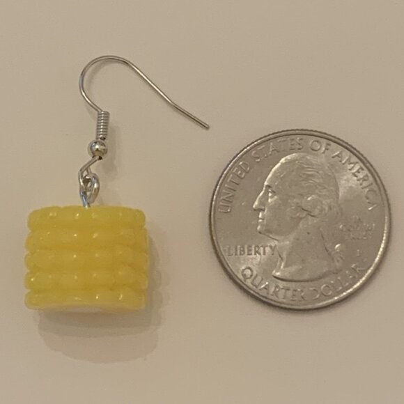 Corn Earringn, Picnic Earring, Gift Idea, Funny Food Earring, Silly Earring, Cor - Picture 5 of 5